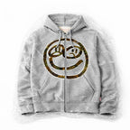 DYFM Smiley Zip Hoodie - Grey Preorder